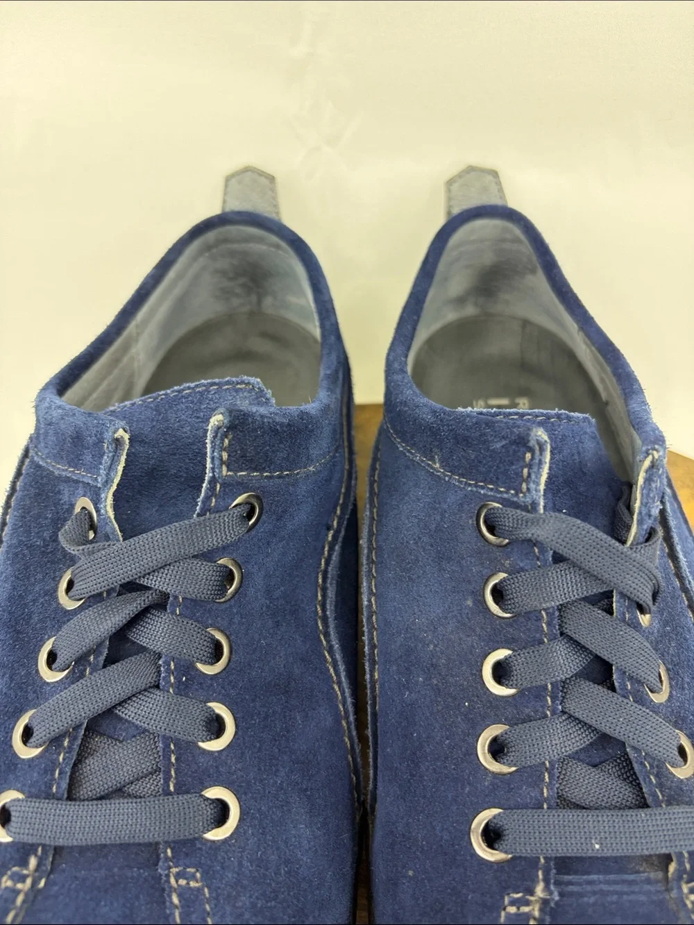 Roy Hayes Unisex Studio LaCruz Blue Suede Foot Formed Lace-up Sneakers, 41 / 42